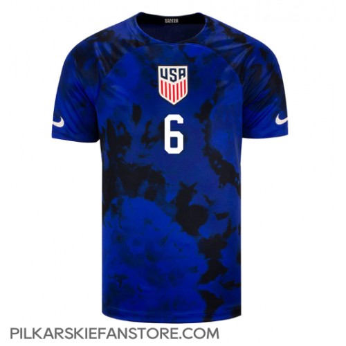 Tanie Strój piłkarski Stany Zjednoczone Yunus Musah #6 Koszulka Wyjazdowej MŚ 2022 Krótkie Rękawy